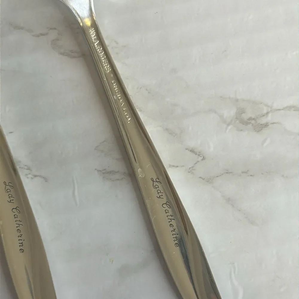 Wm A Rogers Oneida LADY CATHERINE Pattern Silverplate Flatware 12 piece set